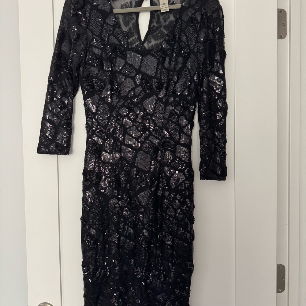 Cache Elegant Black Sequin Dress